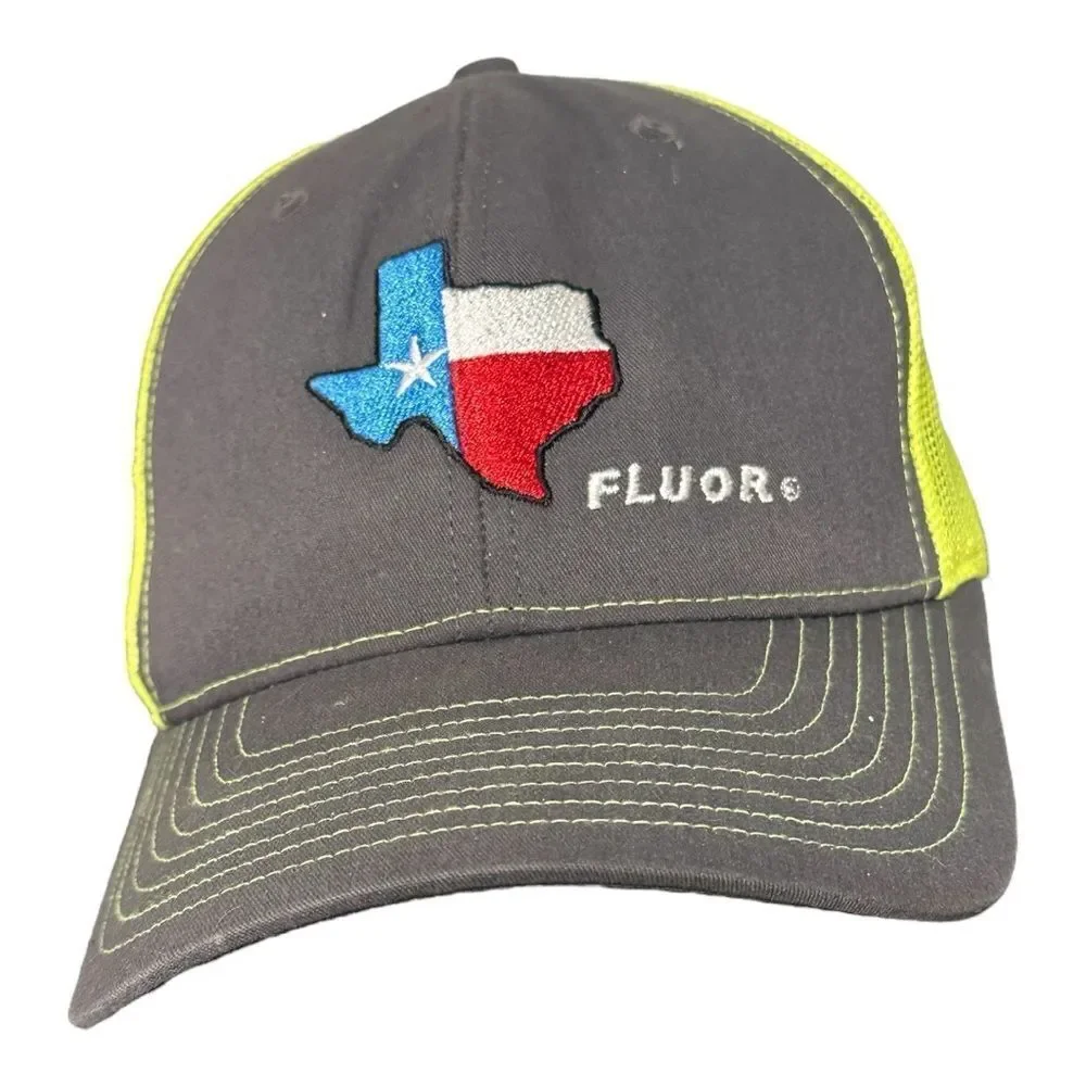 Fluor Gray and Yellow Texas Cap